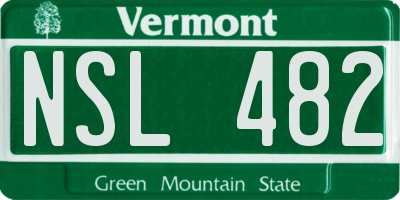 VT license plate NSL482