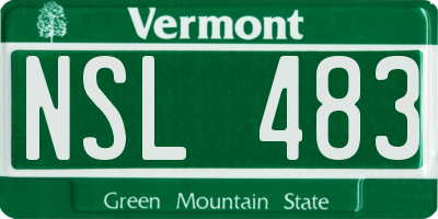 VT license plate NSL483