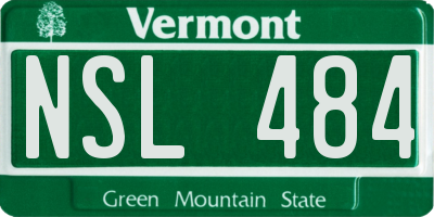 VT license plate NSL484