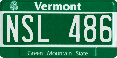 VT license plate NSL486