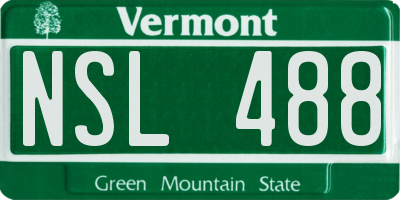 VT license plate NSL488