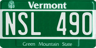 VT license plate NSL490