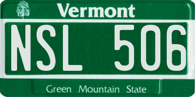 VT license plate NSL506