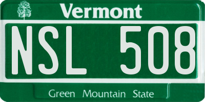 VT license plate NSL508