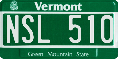 VT license plate NSL510