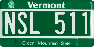 VT license plate NSL511