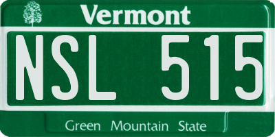VT license plate NSL515
