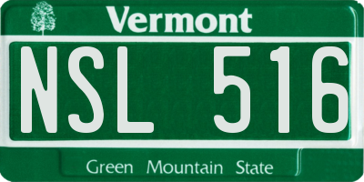 VT license plate NSL516