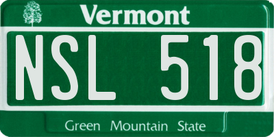 VT license plate NSL518