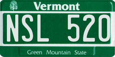 VT license plate NSL520