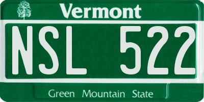 VT license plate NSL522