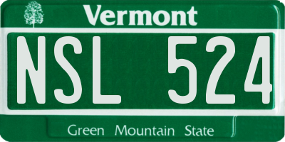 VT license plate NSL524