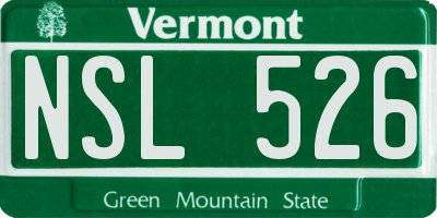 VT license plate NSL526