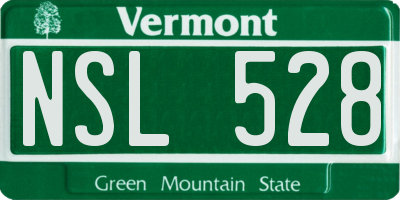 VT license plate NSL528