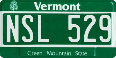 VT license plate NSL529