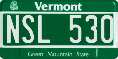 VT license plate NSL530