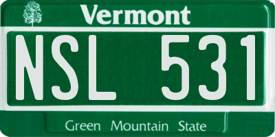 VT license plate NSL531