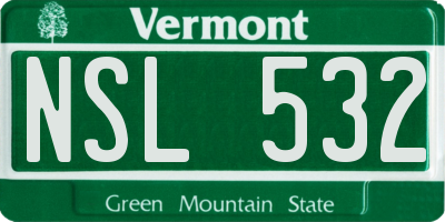 VT license plate NSL532