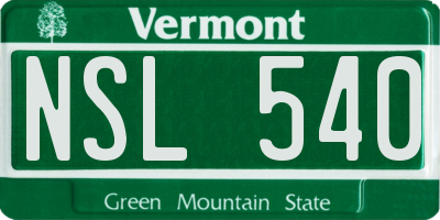 VT license plate NSL540