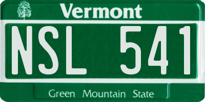 VT license plate NSL541