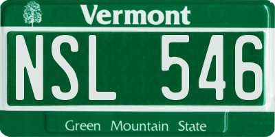 VT license plate NSL546
