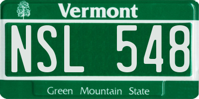 VT license plate NSL548