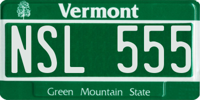 VT license plate NSL555