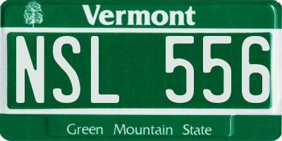 VT license plate NSL556