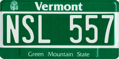 VT license plate NSL557