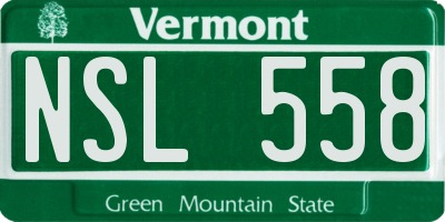 VT license plate NSL558