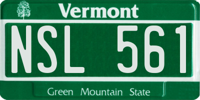 VT license plate NSL561