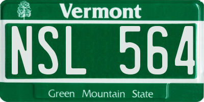 VT license plate NSL564