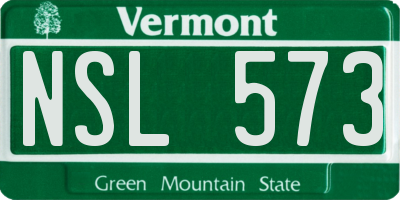 VT license plate NSL573