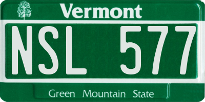 VT license plate NSL577