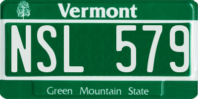 VT license plate NSL579