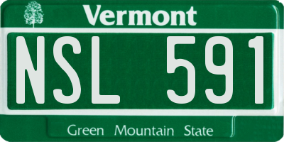VT license plate NSL591