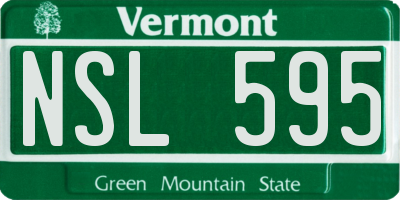 VT license plate NSL595