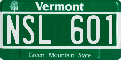 VT license plate NSL601