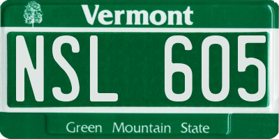 VT license plate NSL605
