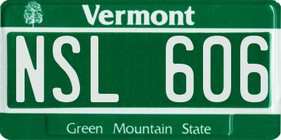 VT license plate NSL606