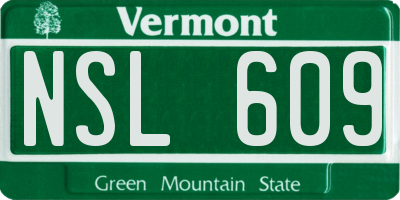VT license plate NSL609