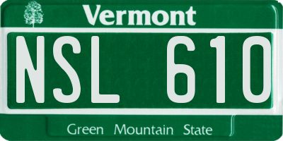 VT license plate NSL610