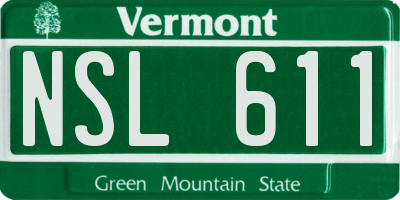 VT license plate NSL611