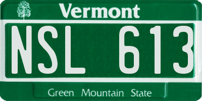 VT license plate NSL613