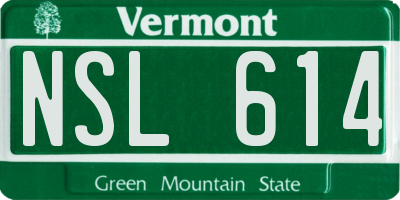VT license plate NSL614