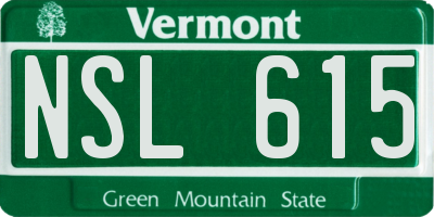 VT license plate NSL615