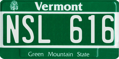 VT license plate NSL616