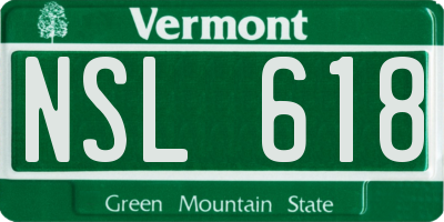 VT license plate NSL618