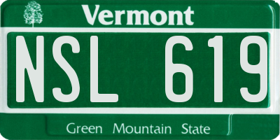 VT license plate NSL619