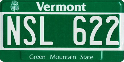VT license plate NSL622